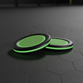 AuraCore™ Dual-Surface HIIT Gliders on a dark rubber gym floor